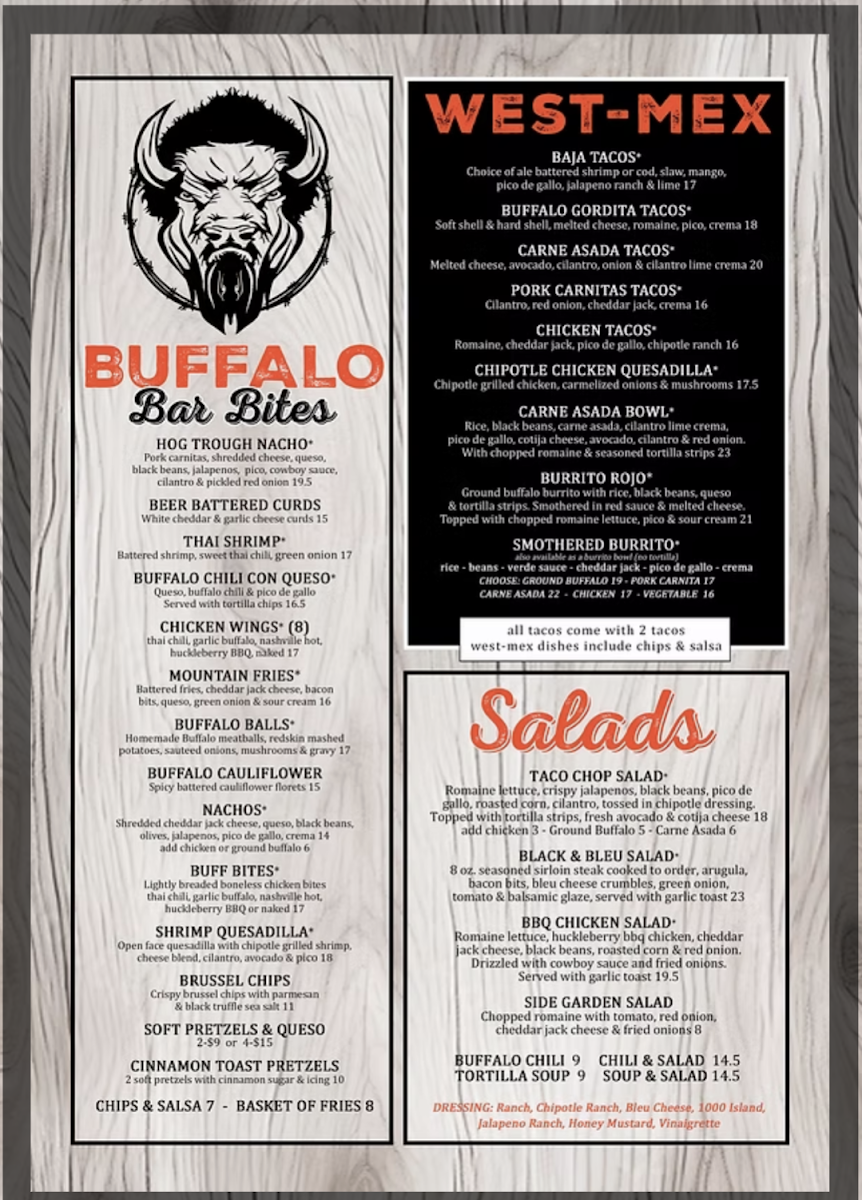 The Buffalo Bar Menu - Image 1
