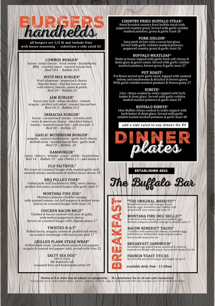 The Buffalo Bar Menu - Image 2