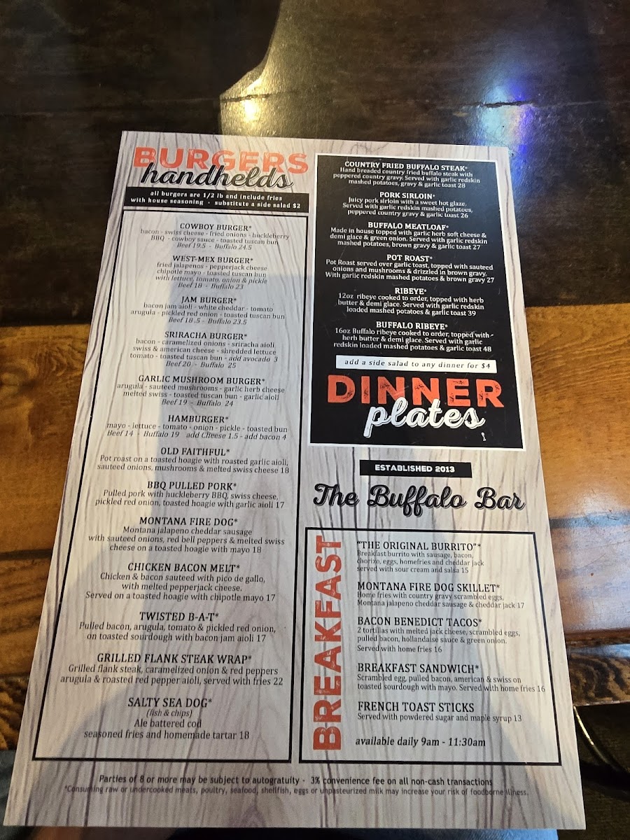 The Buffalo Bar Menu - Image 5